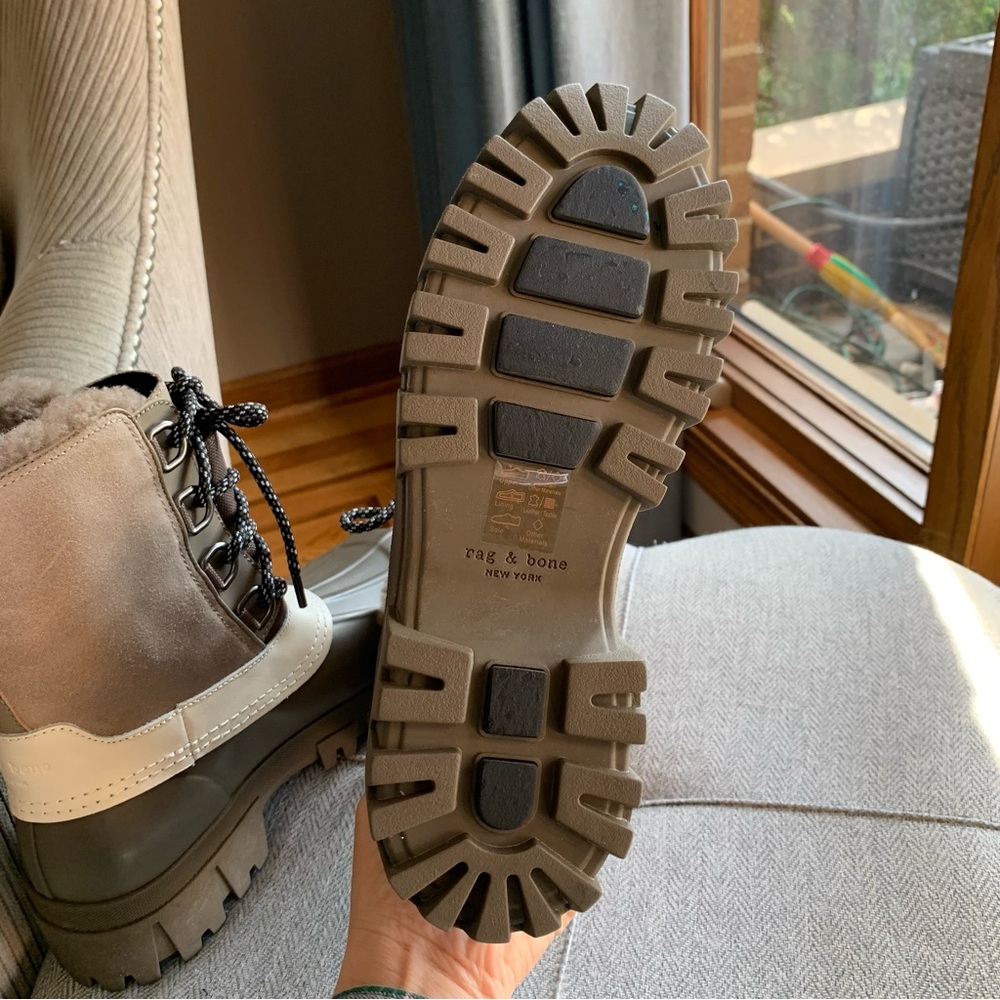 Rag & Bone RB Shearling Winter Rain Snow Boots Size 37 EUR 6.5 US Womens - Picture 14 of 14